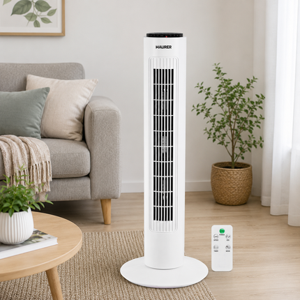 Ventilador Torre Maurer 73 cm con Mando y Oscilación