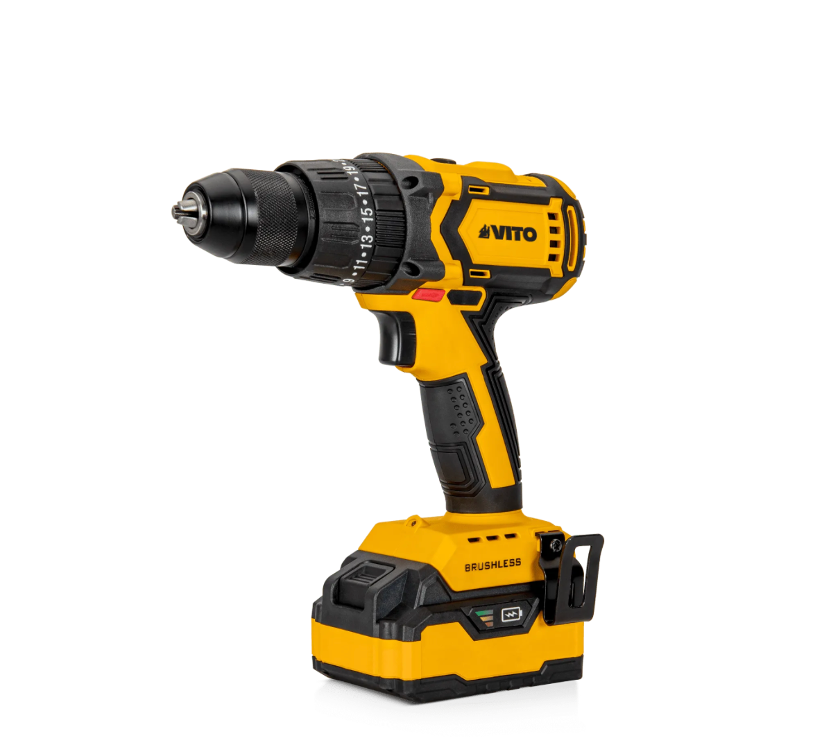 Taladro Atornillador Percutor Brushless 20V – 2 Baterías 4.0Ah + Kit 17 Piezas