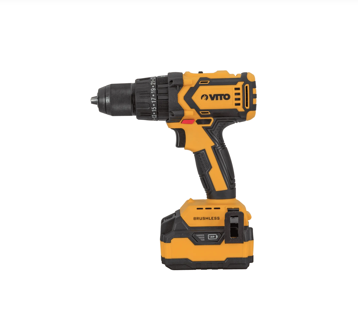 Taladro Atornillador Percutor Brushless 20V – 2 Baterías 4.0Ah + Kit 17 Piezas