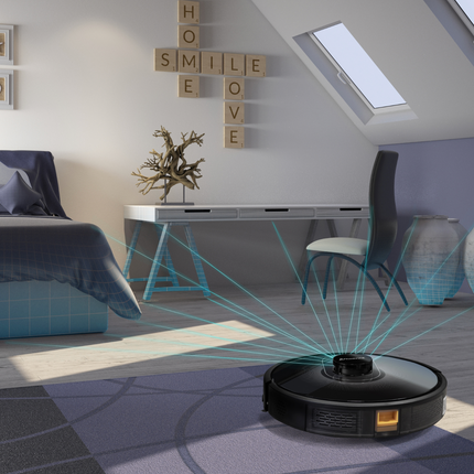 Robot Aspirador Láser LASERBOT 360 Phoenix  - Aspirado, Barrido, Fregado y Mopa, Compatible con Alexa y Google Assistant