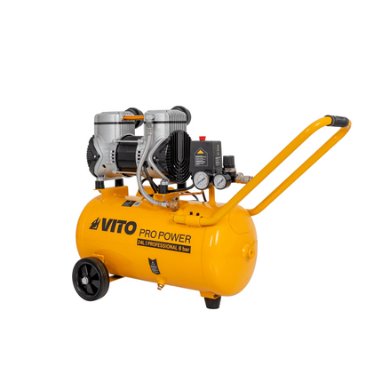 Compresor Silencioso sin Aceite 24L 2.0CV 8 bar | Bajo Ruido y Libre de Mantenimiento