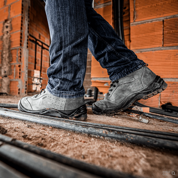 Bota de Seguridad Genes S1P – Gamuza, Puntera de Acero y Suela Antiperforación