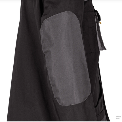 Chaqueta de Trabajo Comfort Plus Gris – 9 Bolsillos, Triple Costura y Cierre con Velcro
