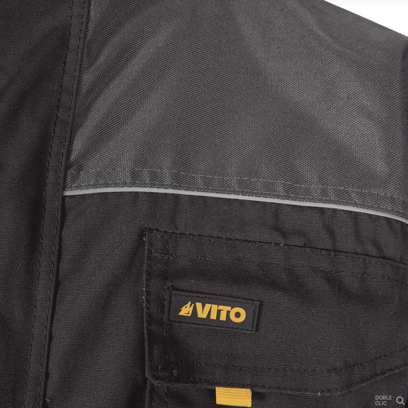 Chaqueta de Trabajo Comfort Plus Gris – 9 Bolsillos, Triple Costura y Cierre con Velcro