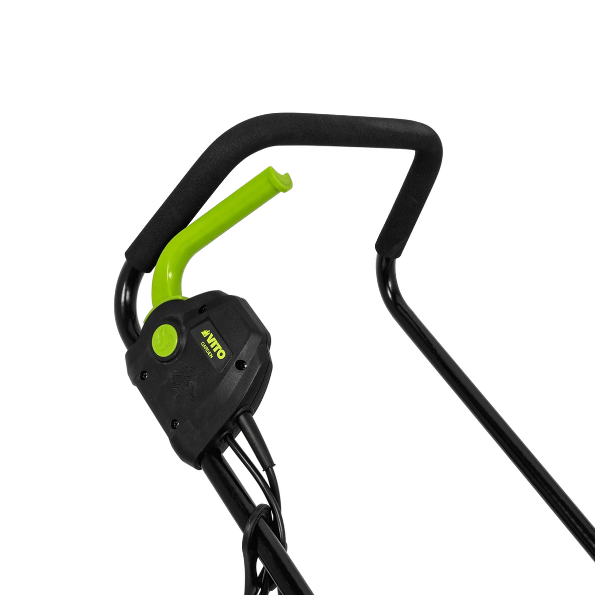 Cortacésped eléctrico 1200W con motor de inducción, 320mm de corte, 3 alturas ajustables y bolsa recogedora de 30L