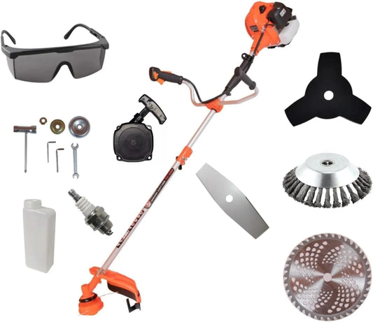 Desbrozadora Gasolina Lâmina 2 Puntas + Accesorios