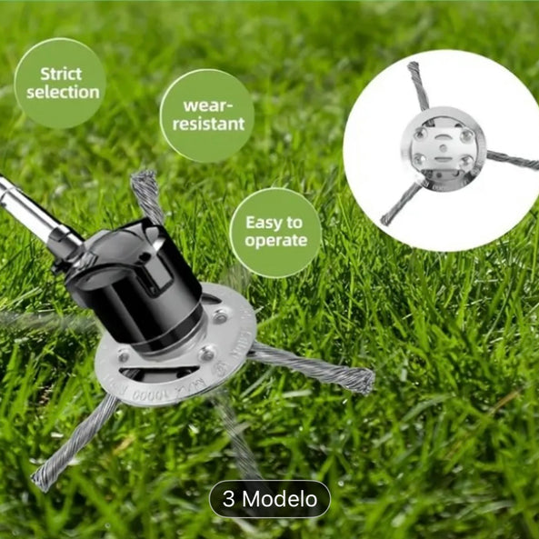 Cepillo de Acero 3 Puntas para Desbrozadora a Batería