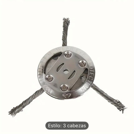 Cepillo de Acero 3 Puntas para Desbrozadora a Batería