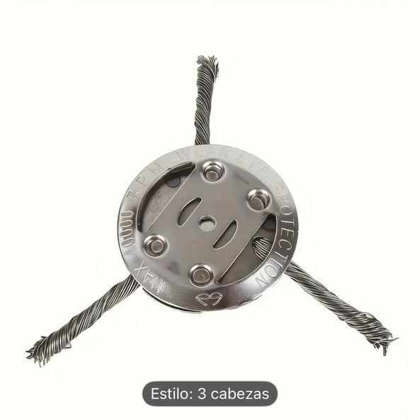 Cepillo de Acero 3 Puntas para Desbrozadora a Batería