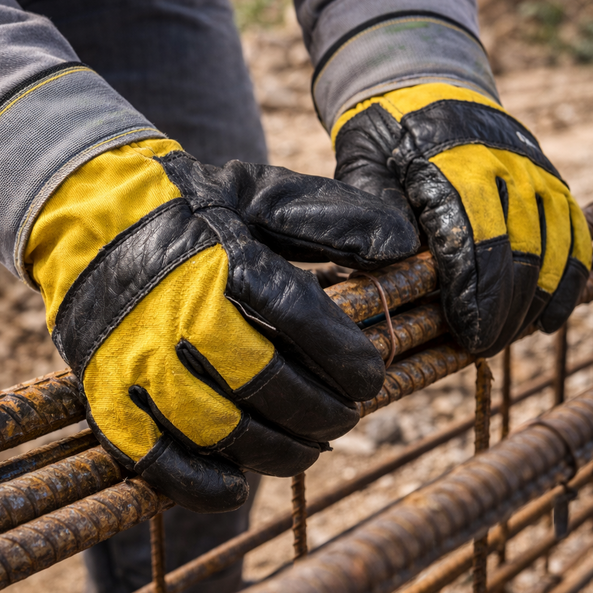 Guante de Trabajo en Cuero con Puño de Seguridad