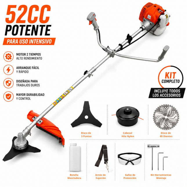 Desbrozadora 52cc Potente HMT Tools – Arranque Fácil y Máximo Rendimiento