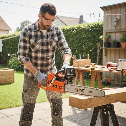 Motosierra Gasolina 52cc Espada 20" HMT Tools – Potente, Arranque Fácil y Corte Rápido
