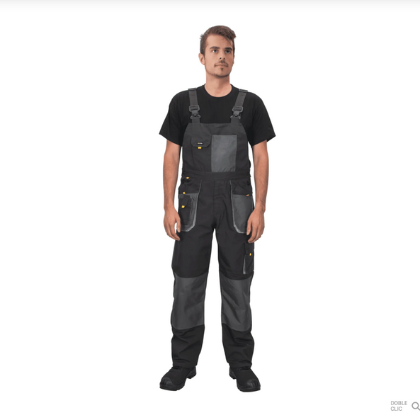 Jardinera de Trabajo Comfort Plus Gris – 10 Bolsillos, Triple Costura y Rodillas Reforzadas