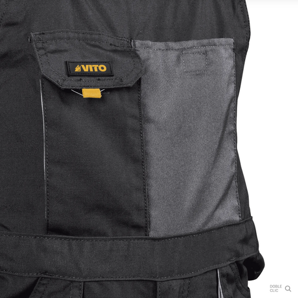 Jardinera de Trabajo Comfort Plus Gris – 10 Bolsillos, Triple Costura y Rodillas Reforzadas