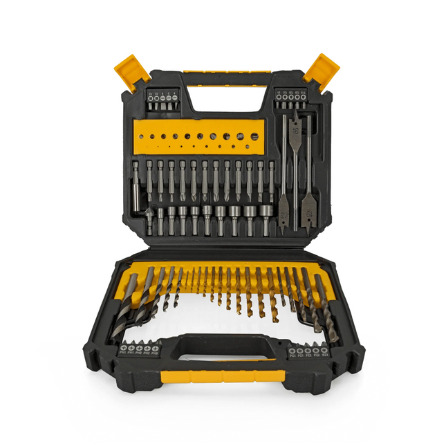 Juego de 128 Brocas y Puntas – Acero S2 | Set Multimaterial con Maletín