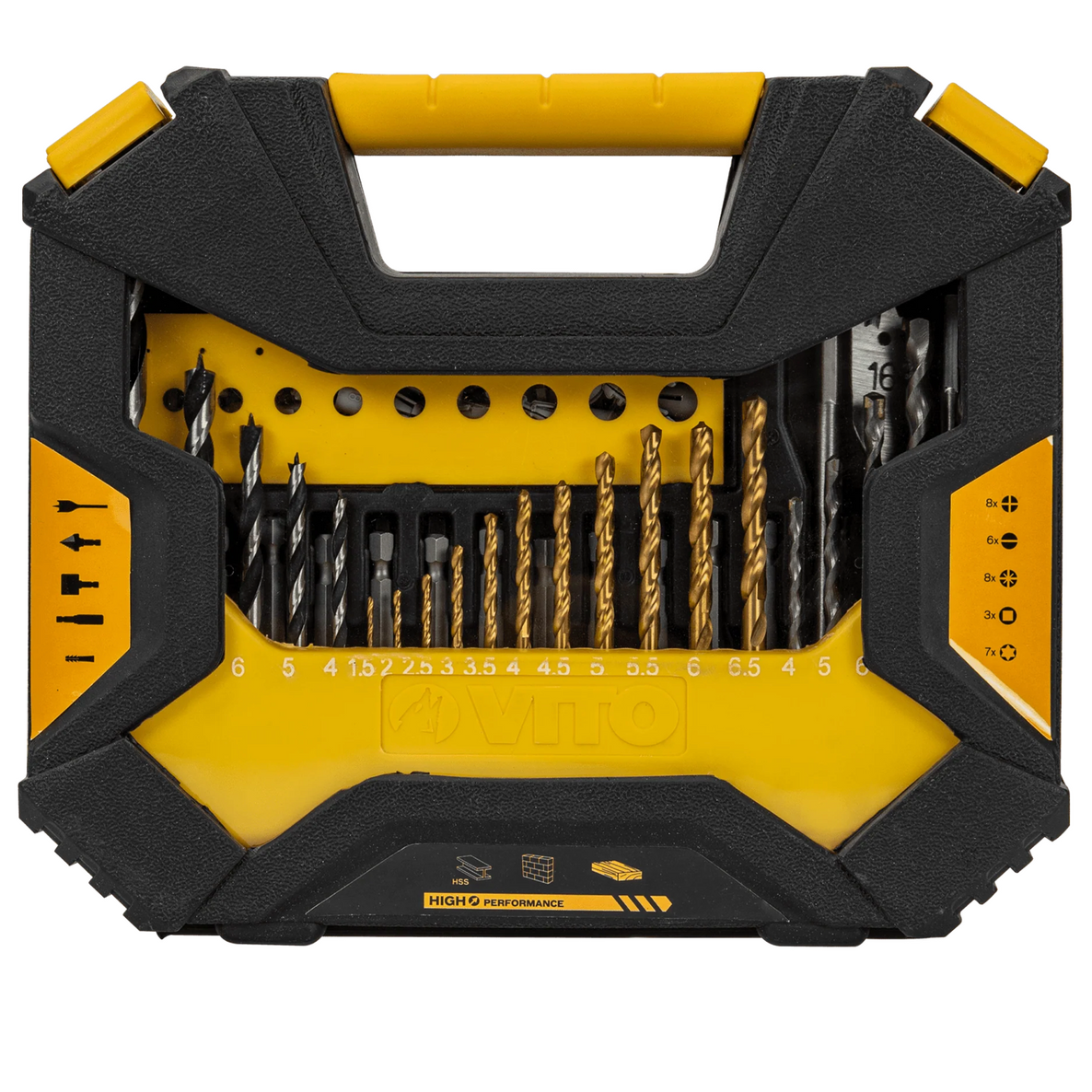 Juego de 128 Brocas y Puntas – Acero S2 | Set Multimaterial con Maletín