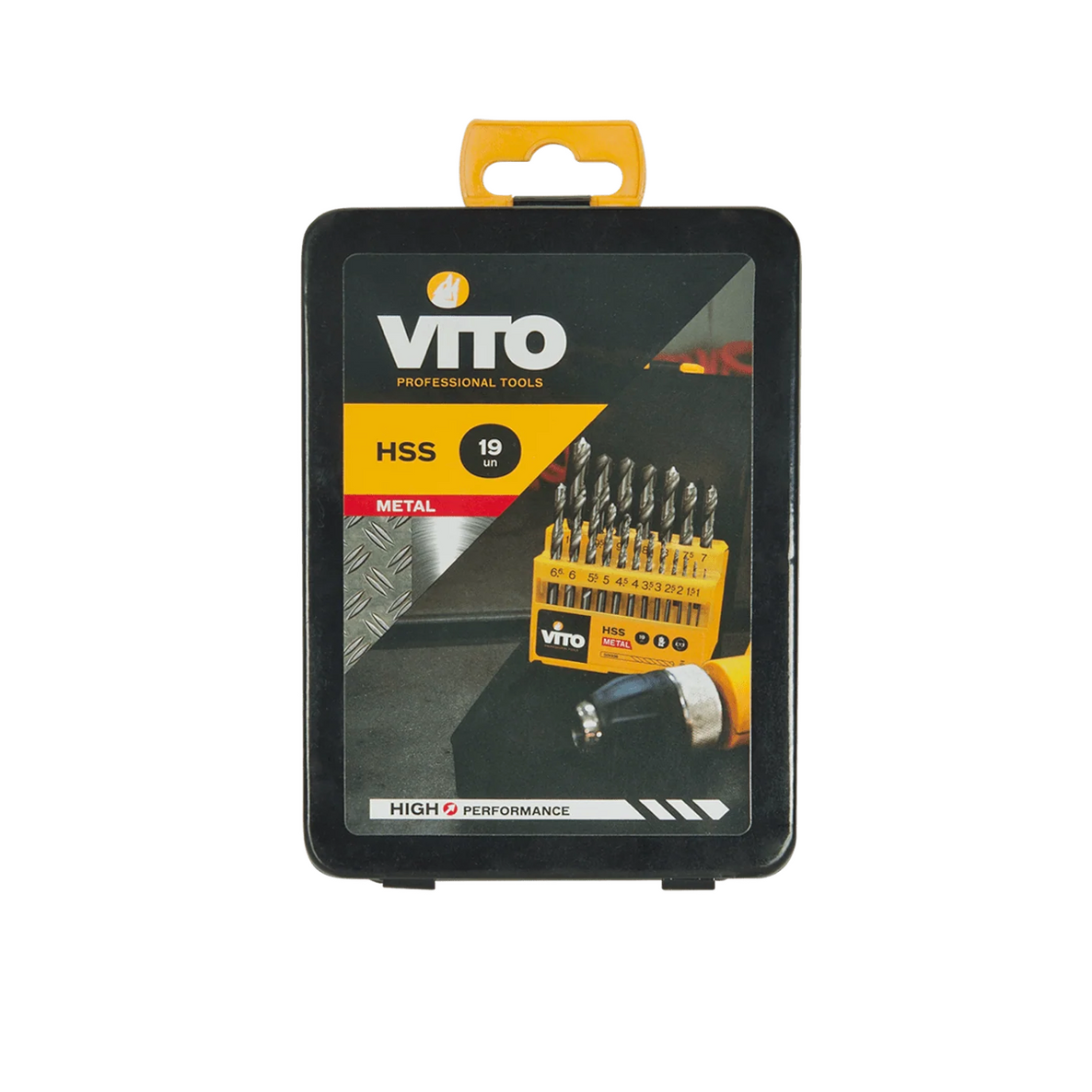 Juego de 19 Brocas HSS 1–10 mm | DIN 338 con Estuche Metálico