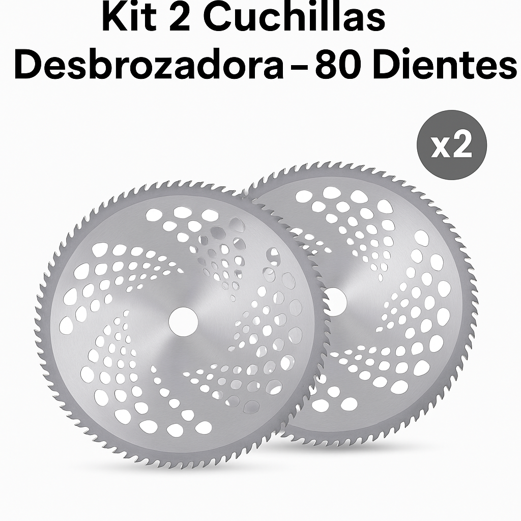 Kit 2 Cuchillas de 80 Dientes para Desbrozadora