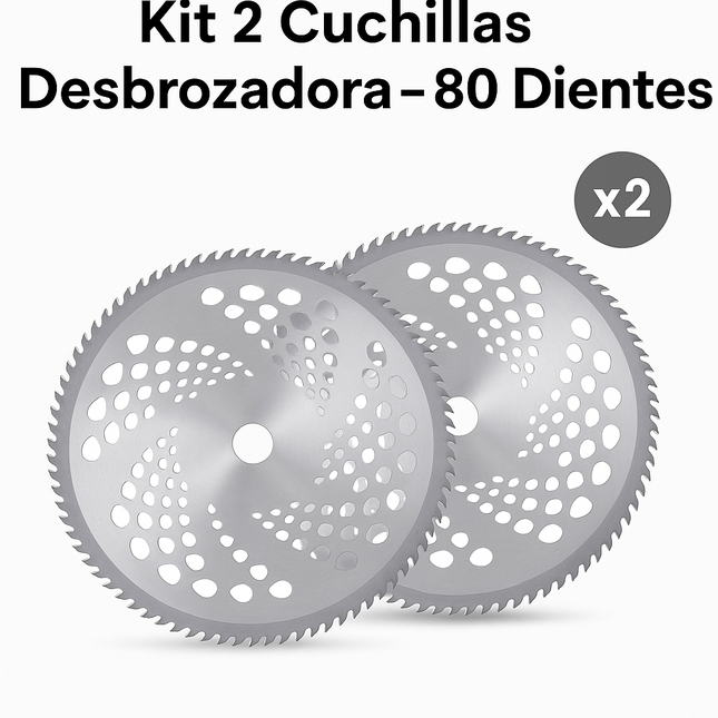 Kit 2 Cuchillas de 80 Dientes para Desbrozadora