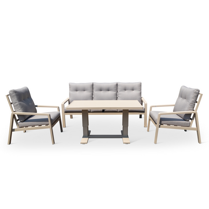 Set de Jardín para 5 Personas con Sofá, Sillones Reclinables y Mesa Elevable - YOEVU Vista Lounge