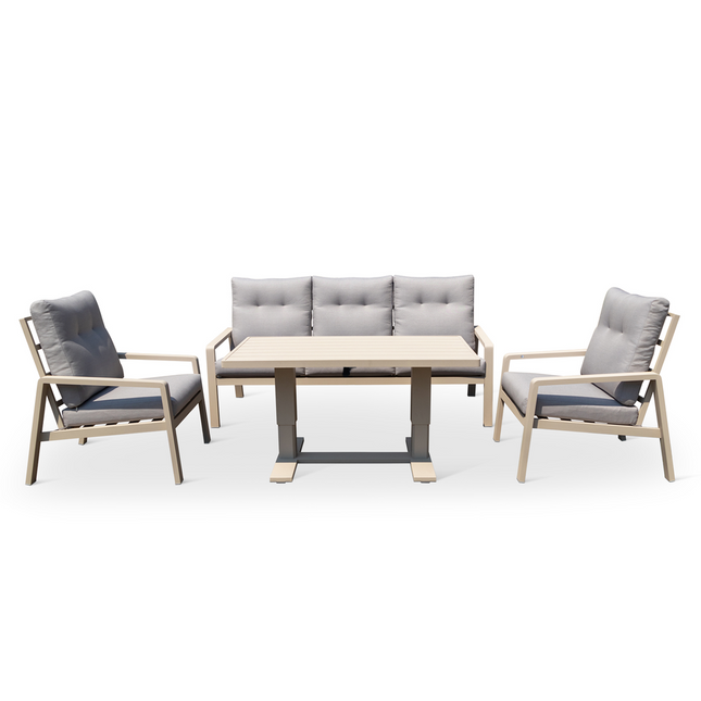 Set de Jardín para 5 Personas con Sofá, Sillones Reclinables y Mesa Elevable - YOEVU Vista Lounge