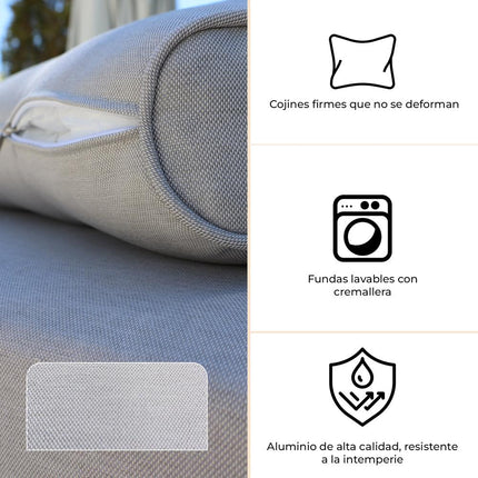 Set de Jardín para 5 Personas con Sofá, Sillones Reclinables y Mesa Elevable - YOEVU Vista Lounge