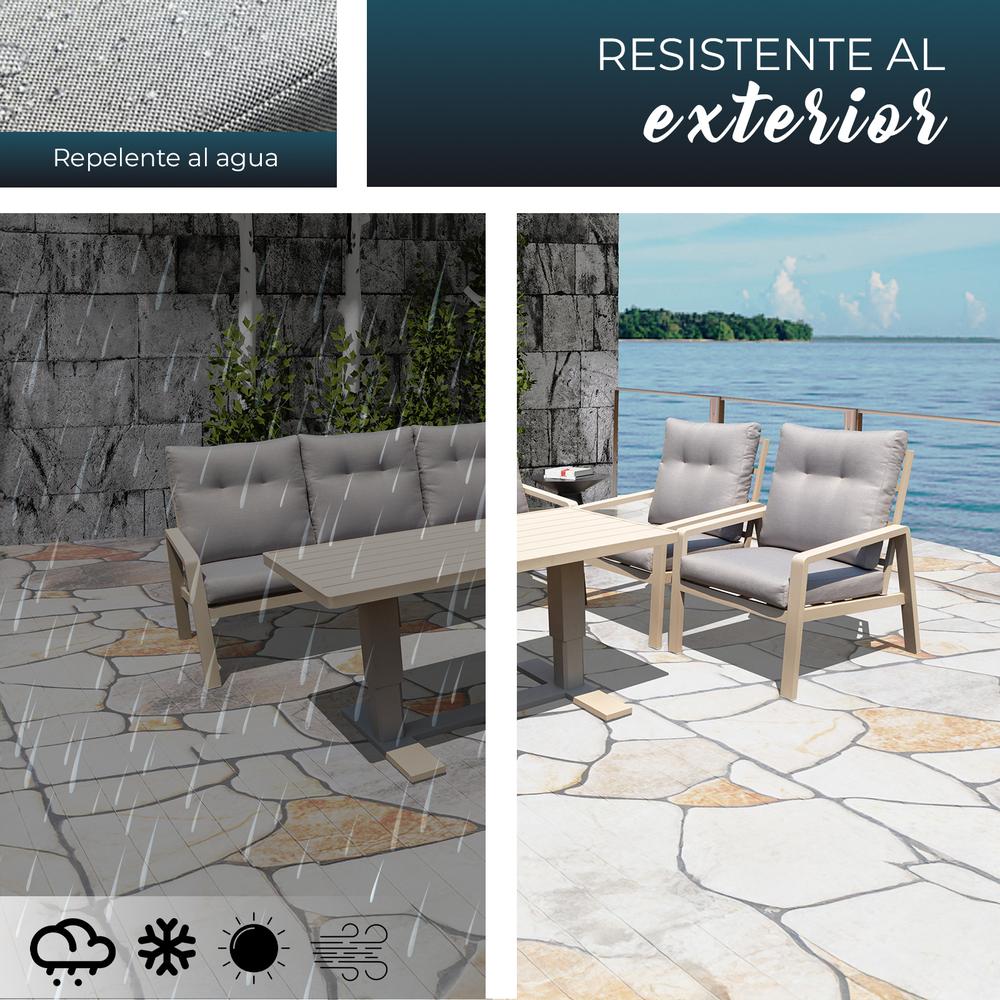 Set de Jardín para 5 Personas con Sofá, Sillones Reclinables y Mesa Elevable - YOEVU Vista Lounge