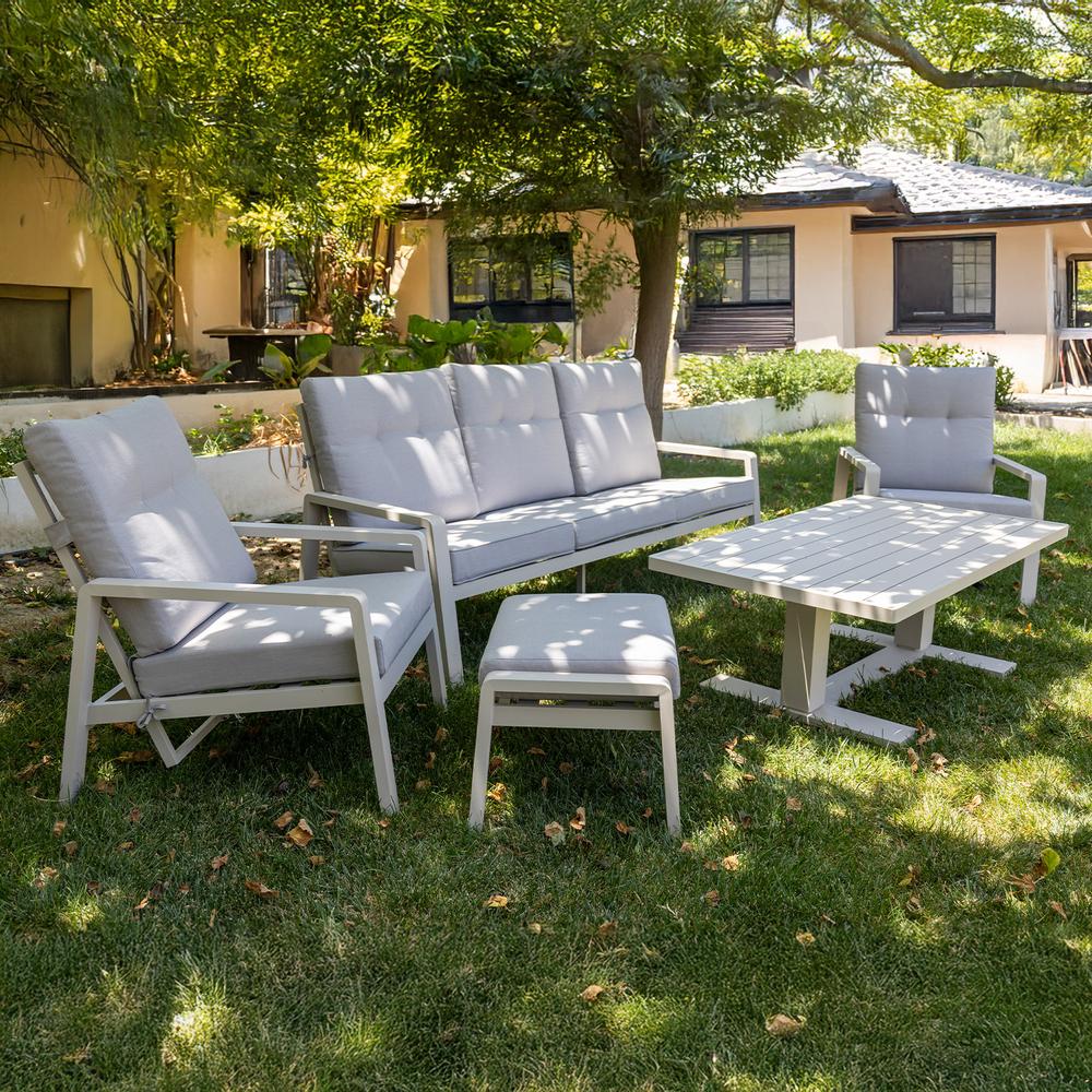 Set de Jardín para 5 Personas con Sofá, Sillones Reclinables y Mesa Elevable - YOEVU Vista Lounge