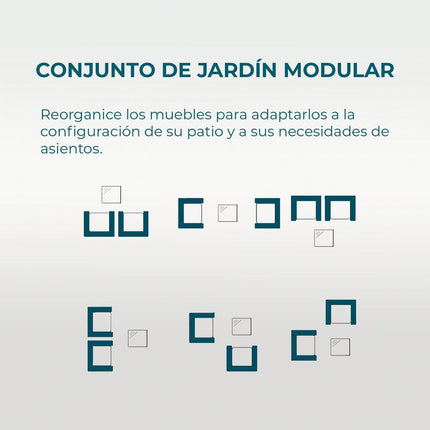 Set de Jardín  4 Piezas – Sofá, Sillas y Mesa de Exterior en Ratán Café