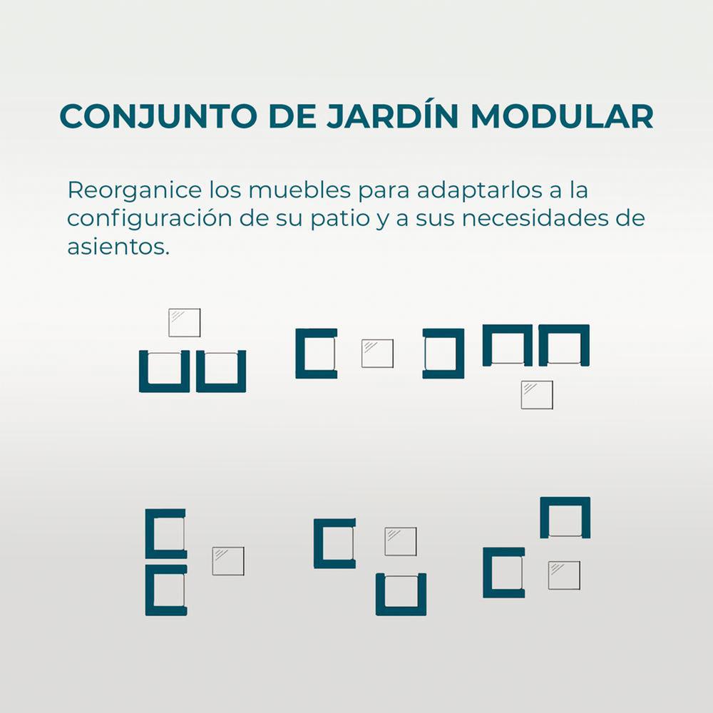 Set de Jardín  4 Piezas – Sofá, Sillas y Mesa de Exterior en Ratán Café