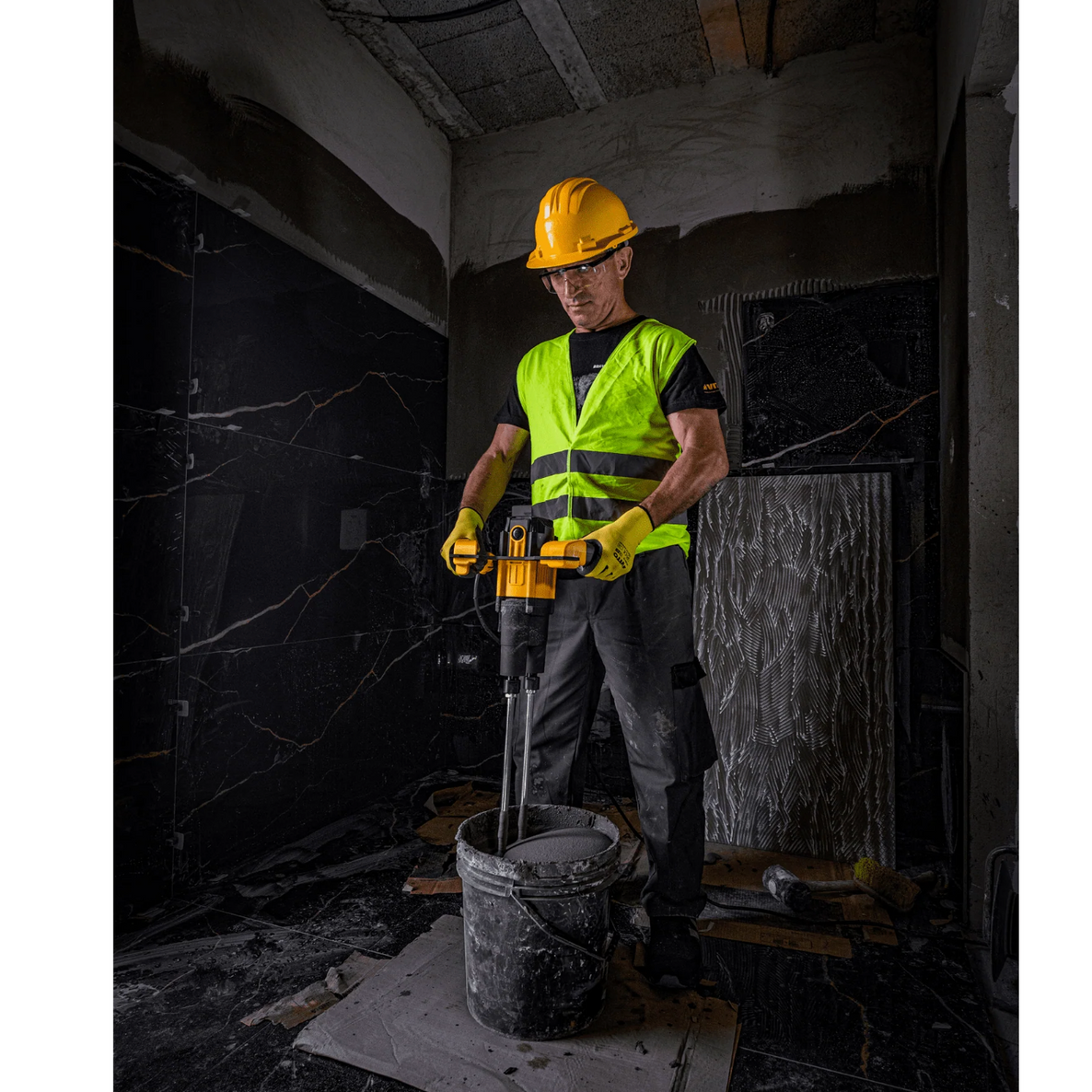 Mezcladora de Cemento y Cola VITO 2050W de Doble Varilla | 2 Velocidades, 100L y Caja Metálica