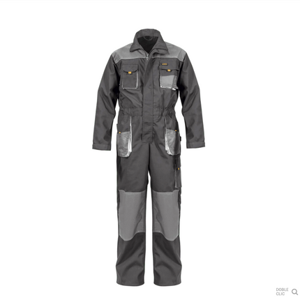 Mono de Trabajo Comfort Plus Gris – 9 Bolsillos, Rodillas y Codos Reforzados, Triple Costura
