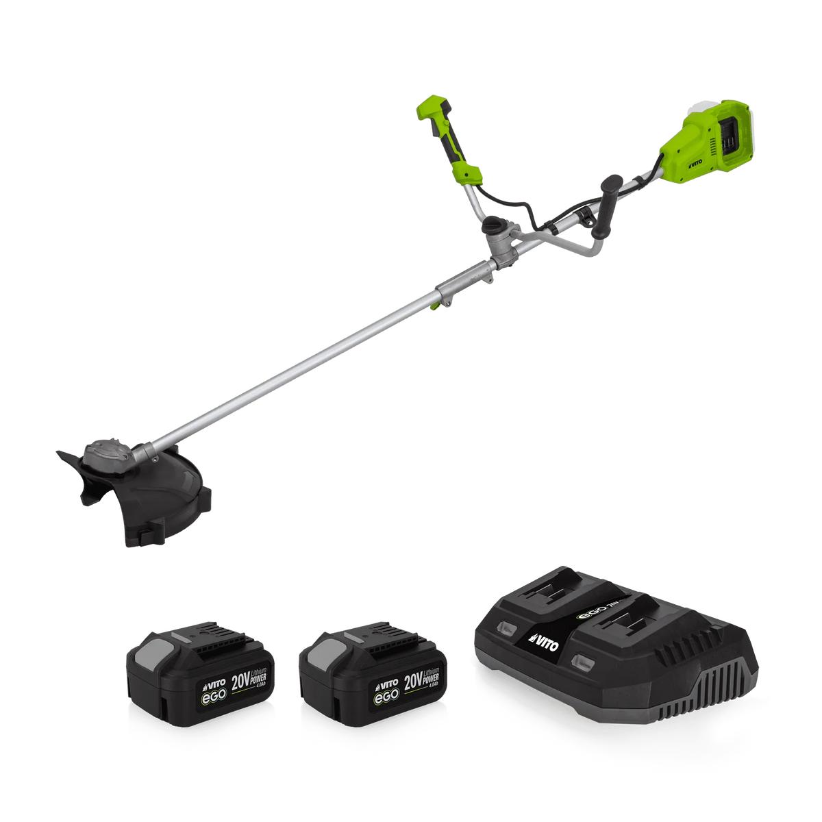 Desbrozadora a Batería VITO EGO 40V Split Brushless + 2 Baterías 4Ah + Cargador Rápido Doble