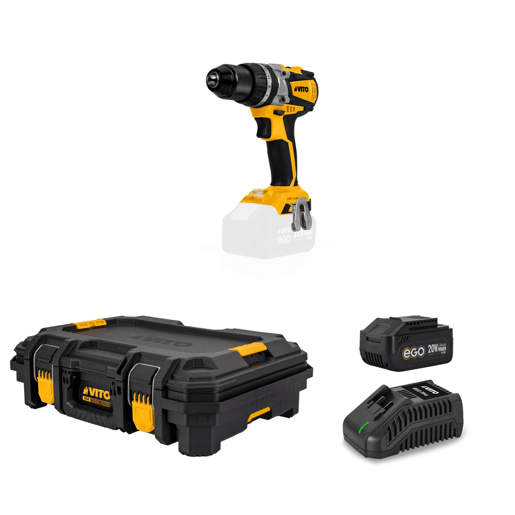 Kit Llave de Impacto  Brushless 20V + Batería 4Ah + Cargador Rápido + Caja Modular