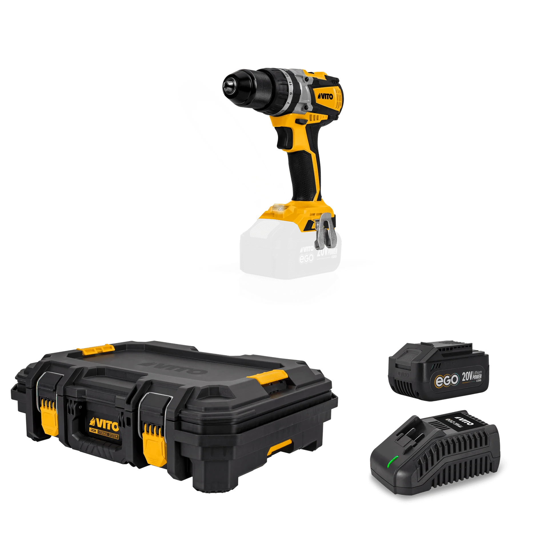 Kit Llave de Impacto  Brushless 20V + Batería 4Ah + Cargador Rápido + Caja Modular