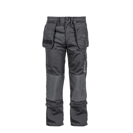 Pantalones de Trabajo Comfort Plus Gris – Con Rodilleras, Bolsillos Multifuncionales y Cintura Elástica