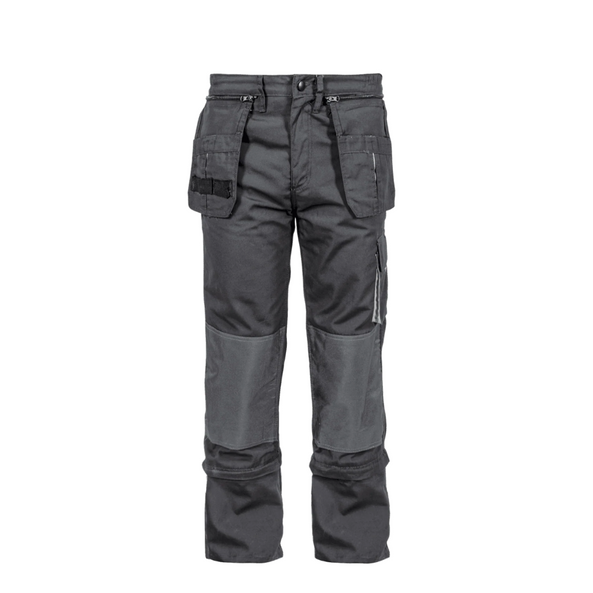Pantalones de Trabajo Comfort Plus Gris – Con Rodilleras, Bolsillos Multifuncionales y Cintura Elástica