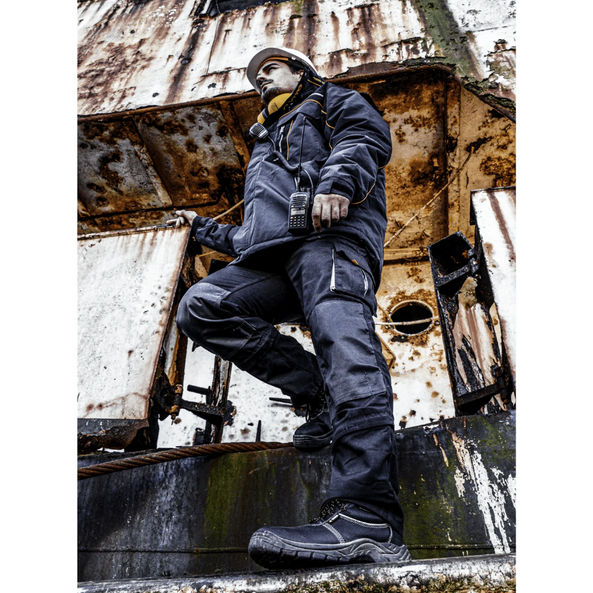 Pantalones de Trabajo Comfort Plus Gris – Con Rodilleras, Bolsillos Multifuncionales y Cintura Elástica