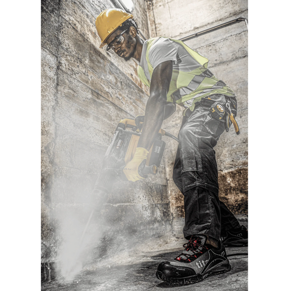 Pantalones de Trabajo Comfort Plus Gris – Con Rodilleras, Bolsillos Multifuncionales y Cintura Elástica