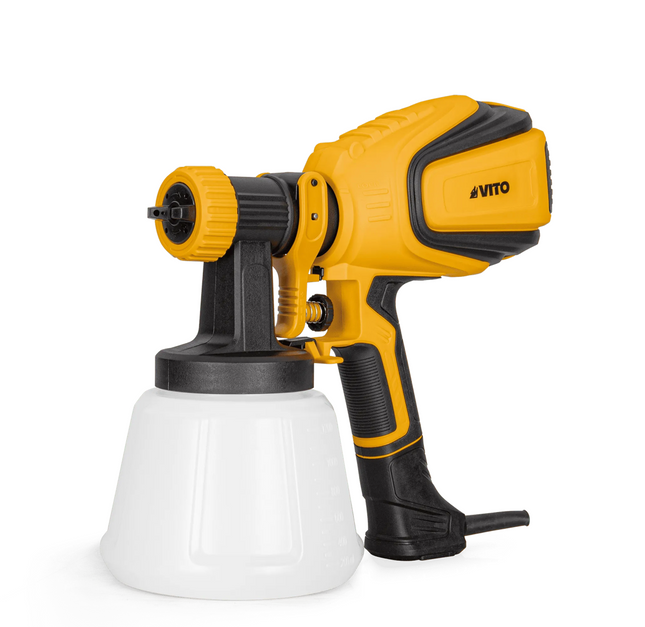 Pistola de Pintura Eléctrica 600W con Depósito 1,2L y 4 Boquillas | Acabado Profesional y Fácil Limpieza