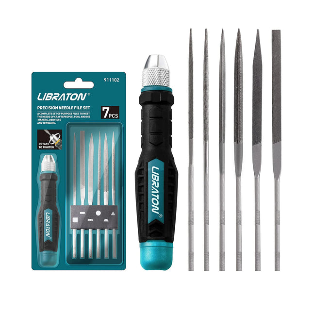 Juego de 6 Limas de Aguja con Mango Intercambiable