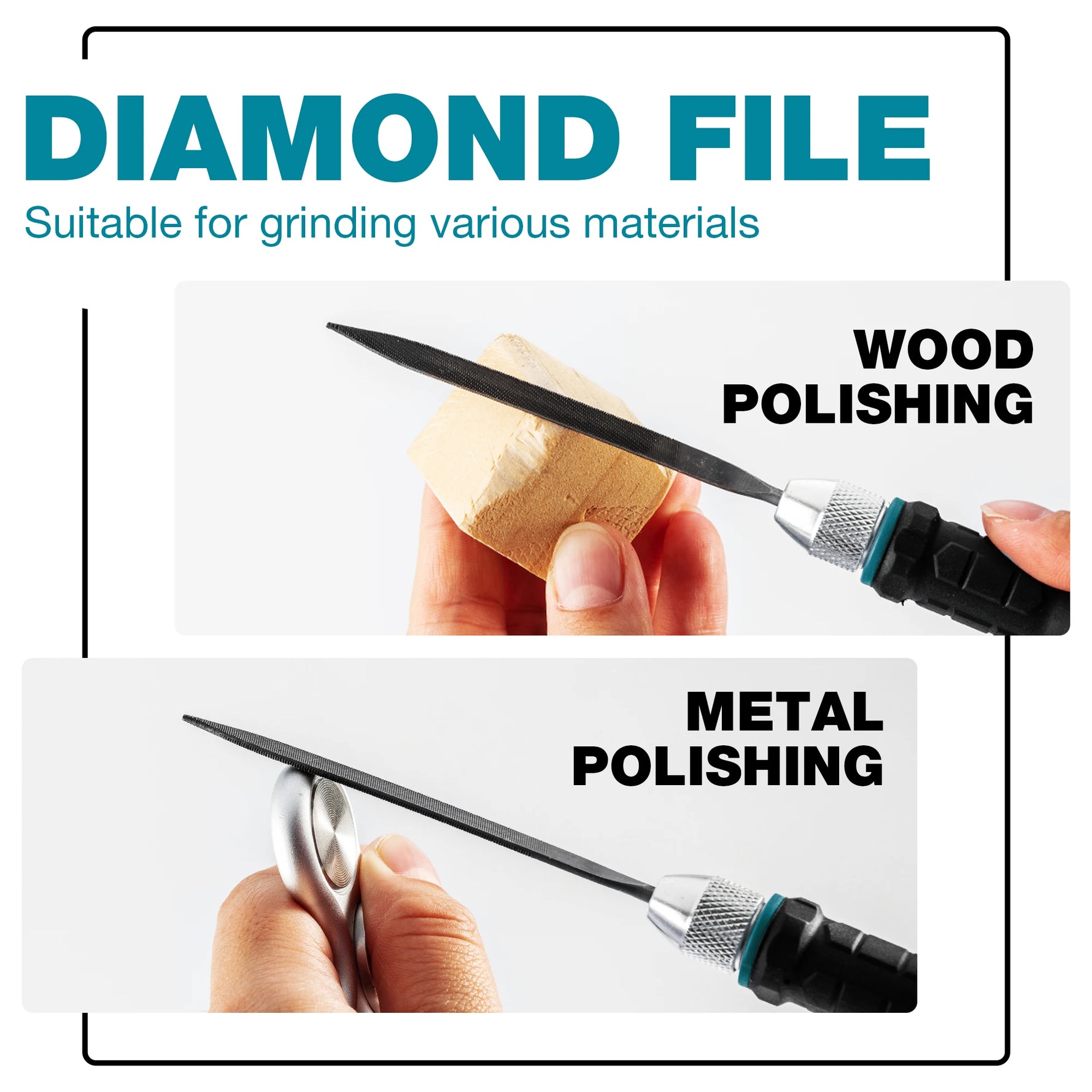 Juego de 6 Limas de Aguja con Mango Intercambiable