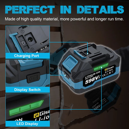 Batería Recargable  18V 4.0Ah / 6.0Ah Litio-Ion | Compatible con Herramientas Makita