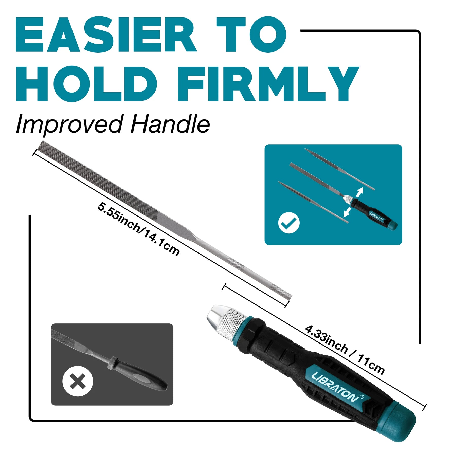 Juego de 6 Limas de Aguja con Mango Intercambiable