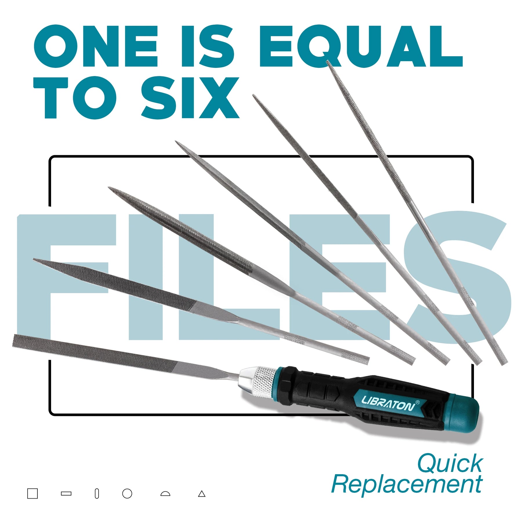 Juego de 6 Limas de Aguja con Mango Intercambiable