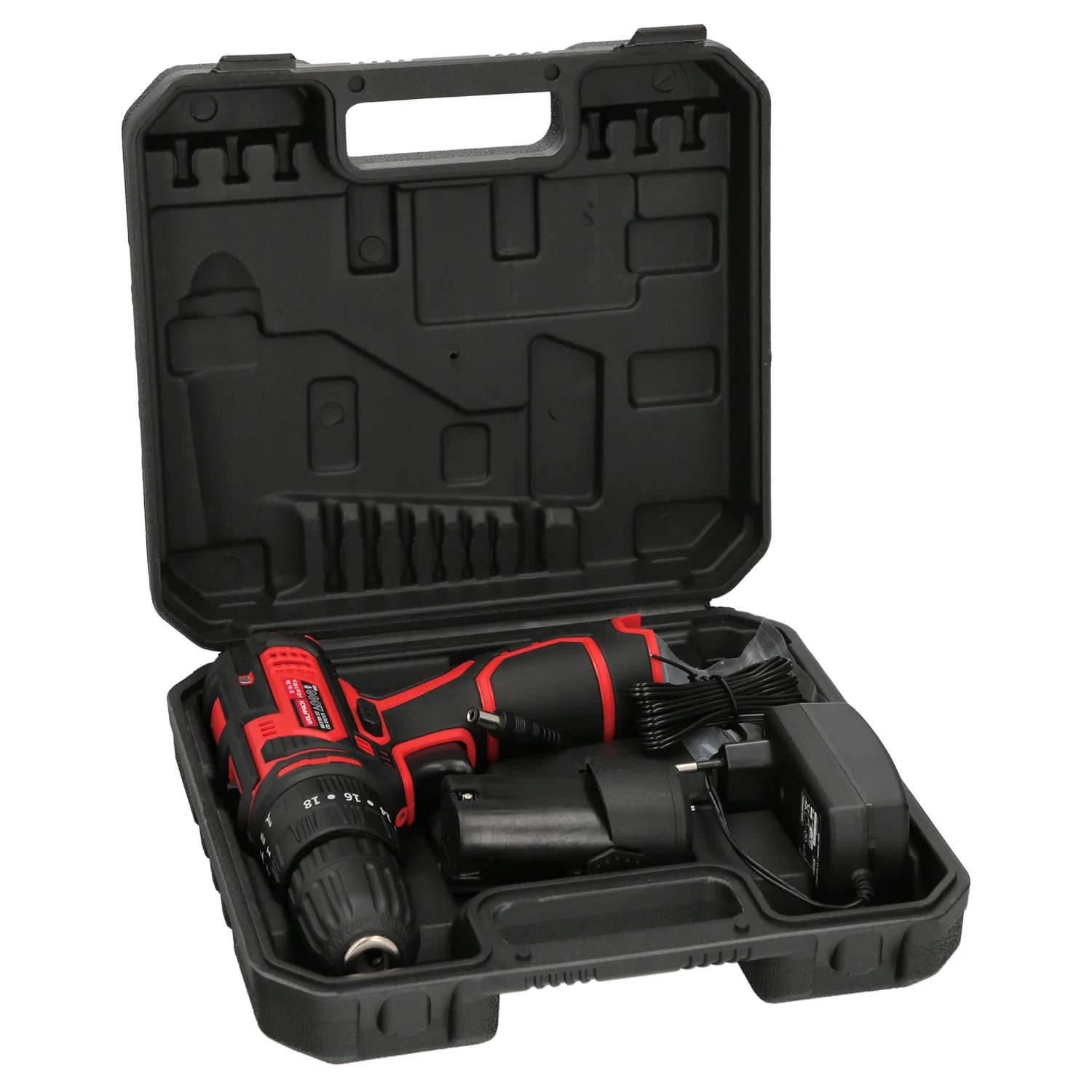 Taladro atornillador 12 V con percutor y 2 velocidades, batería 1.300 mAh, par 35 Nm