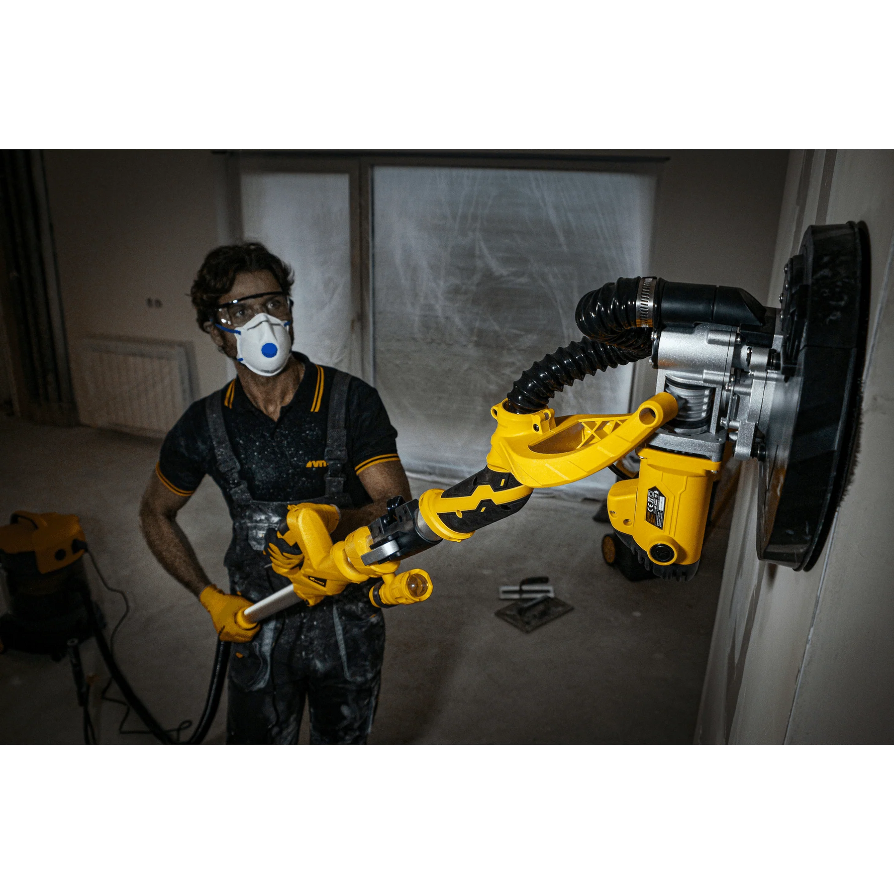 Lijadora para Yeso Cartonado Extensible – 710W con Brazo Telescópico y Aspiración