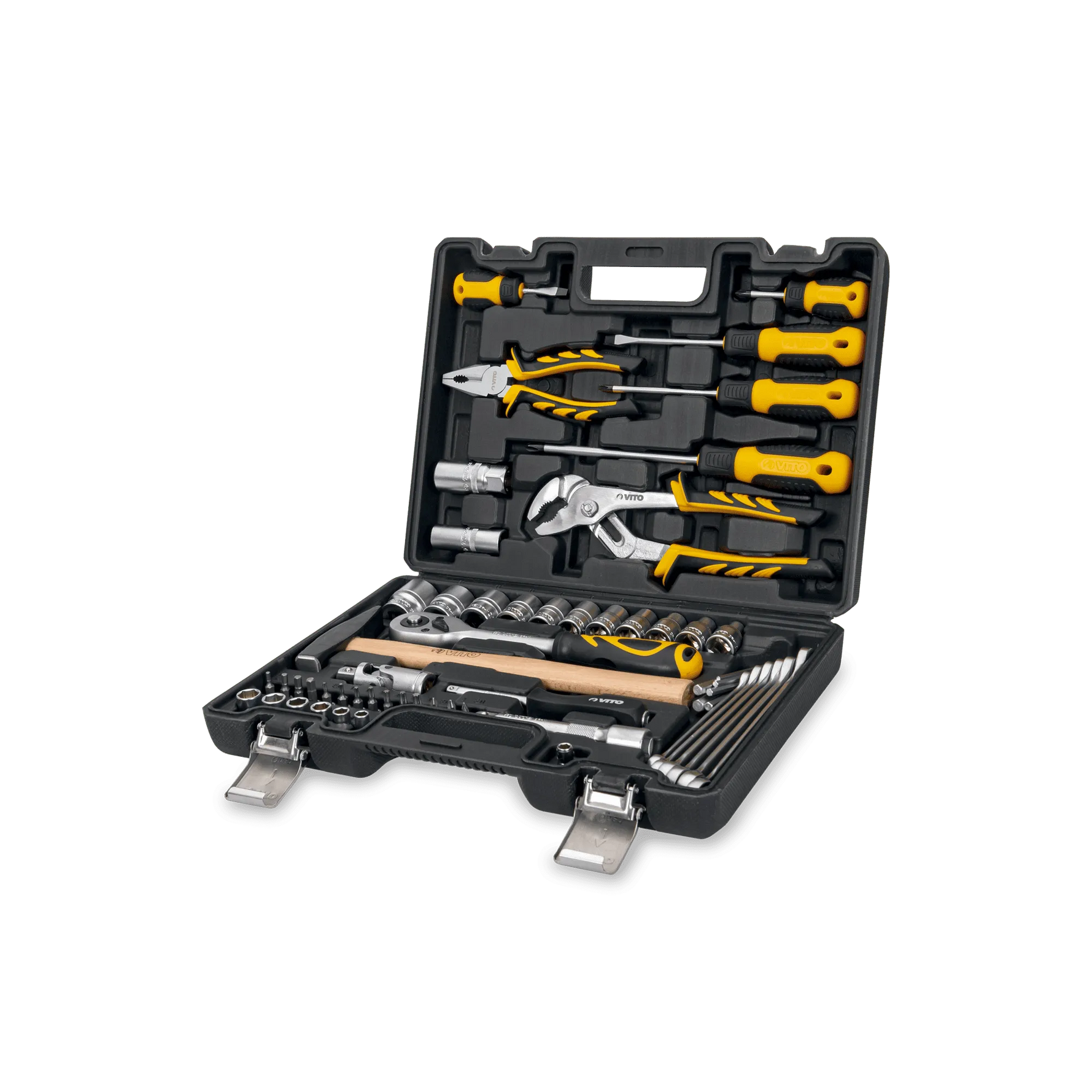 Maletín de Herramientas 58 Piezas de Acero Cr-V – Kit Completo Profesional con Llaves, Alicates y Martillo