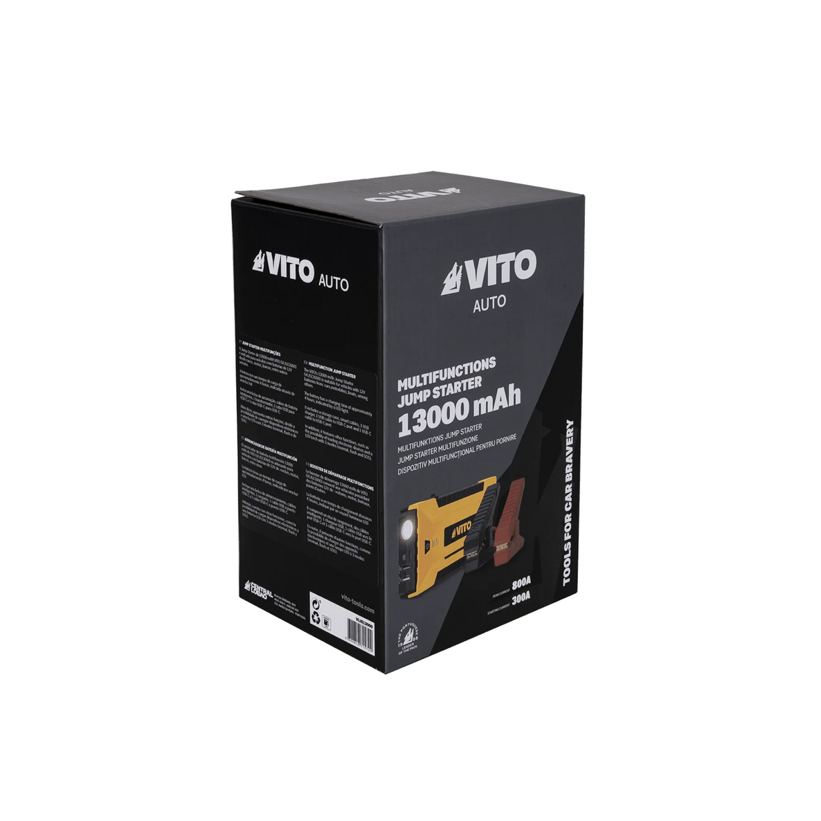 Arrancador de Batería Multifunción 13.000 mAh – 12V, 800A Pico, USB-C, Linterna LED