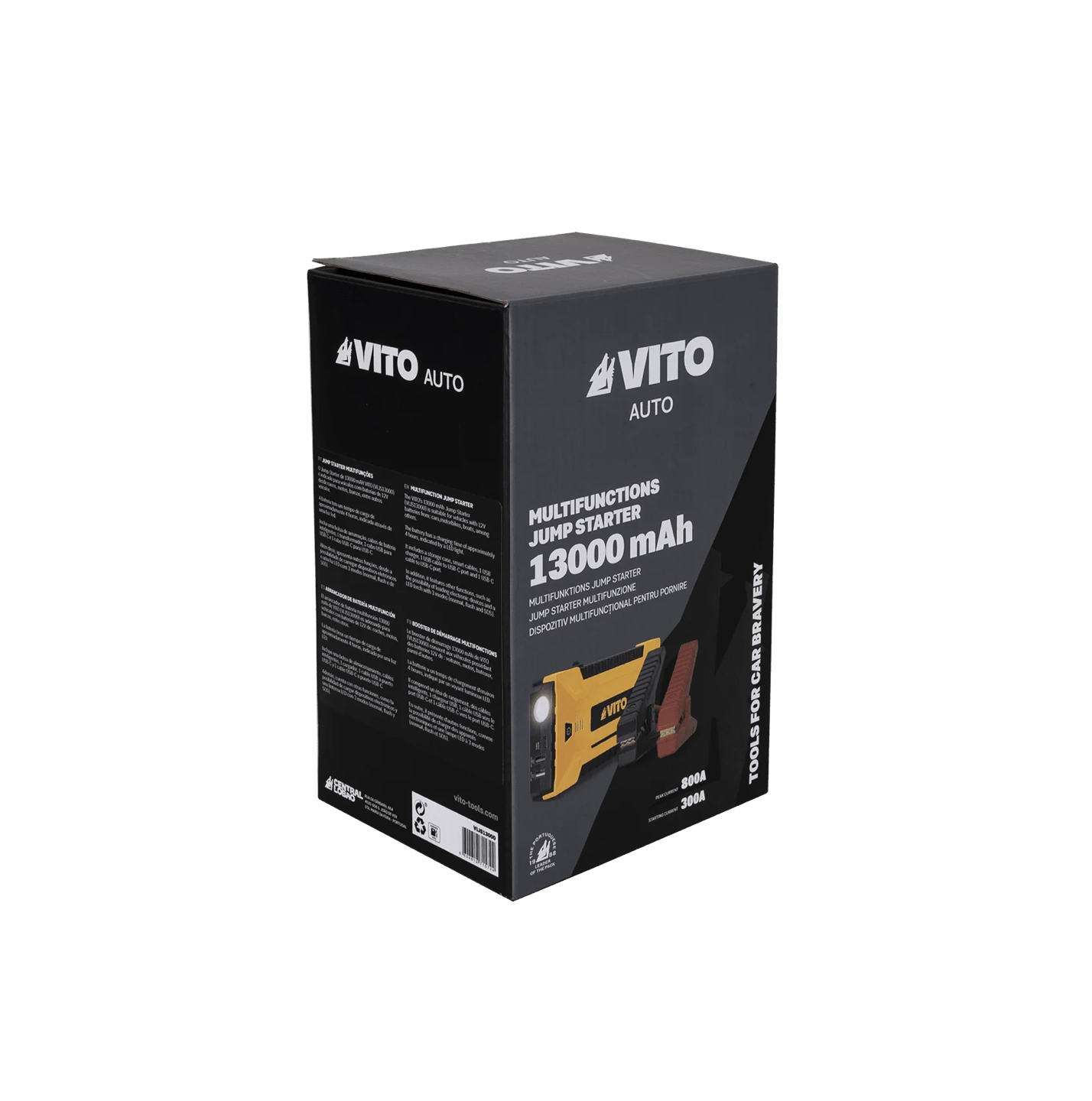 Arrancador de Batería Multifunción 13.000 mAh – 12V, 800A Pico, USB-C, Linterna LED